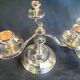 Christofle pair of three-armed silver-plated metal candelabras