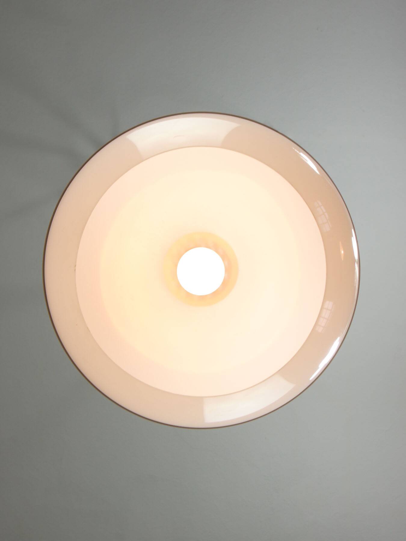 Italian Space Age Pendant Lamp in Plexiglass and Brass, 1970s