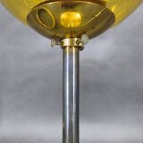 1970s Space Age Table Lamp Brass Glass Kamenický Šenov