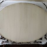 Oval resin tray with rose and ribbon pattern