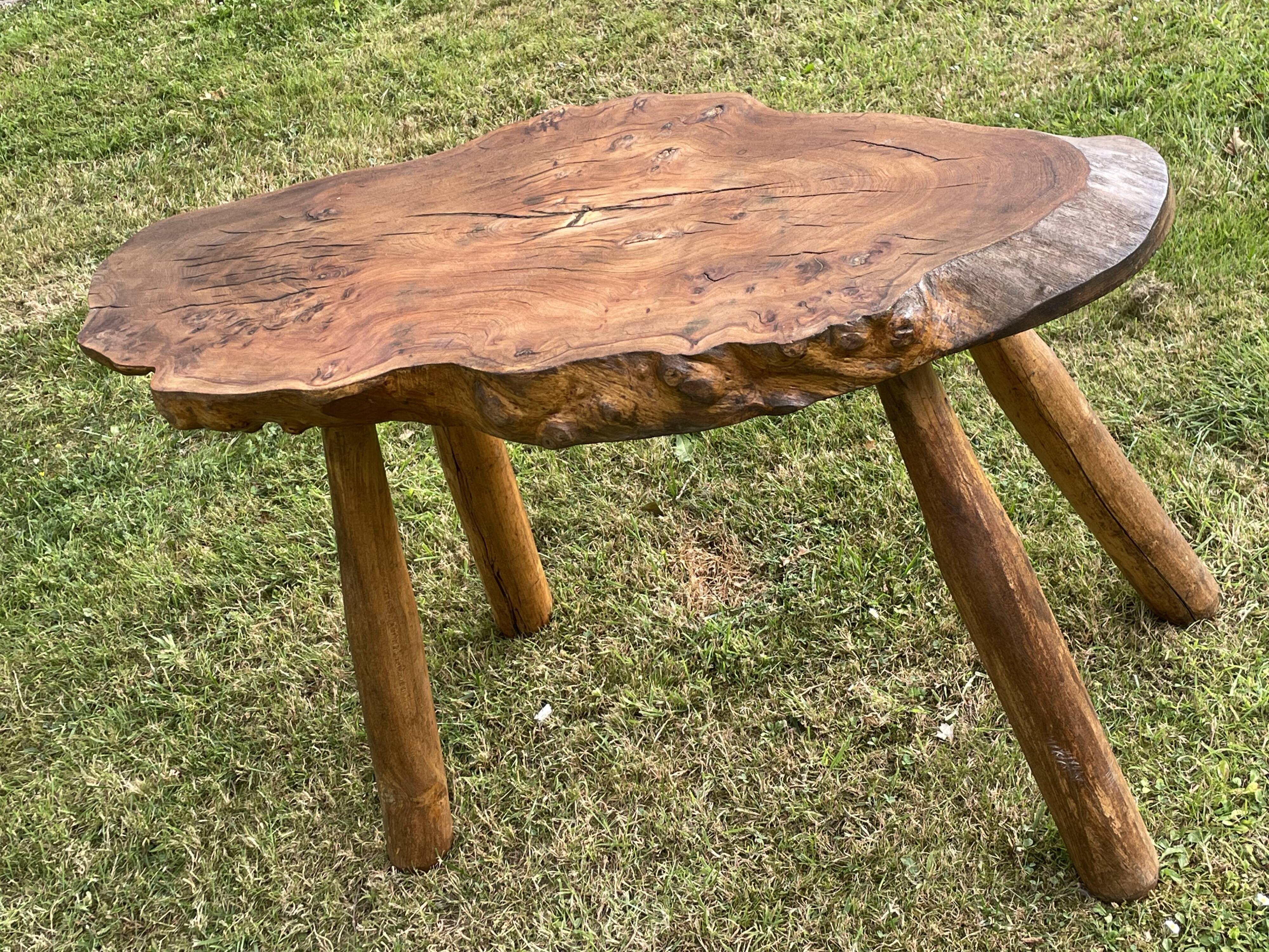 Modernist brutalist coffee table free form reconstruction 1950