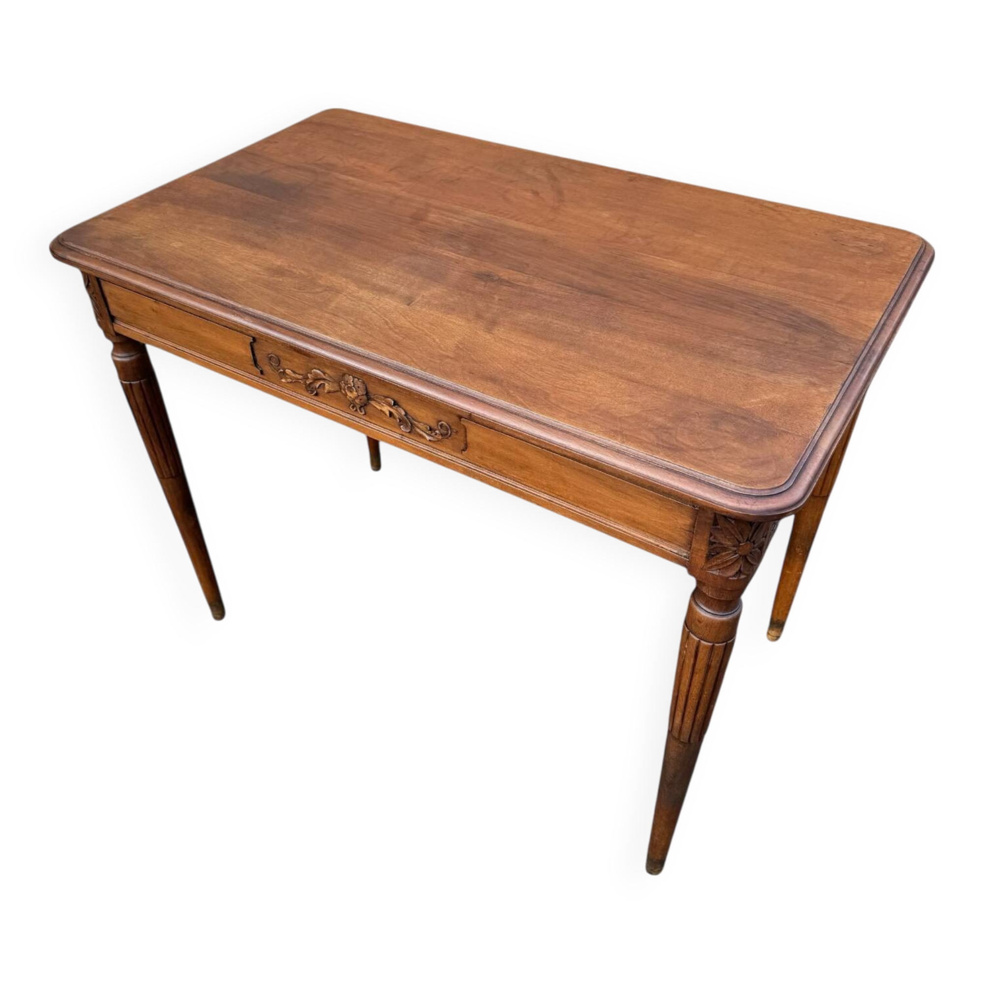 Bureau en noyer art-deco 1 tiroir