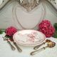 Assiette montée ancienne en faïence terre de fer