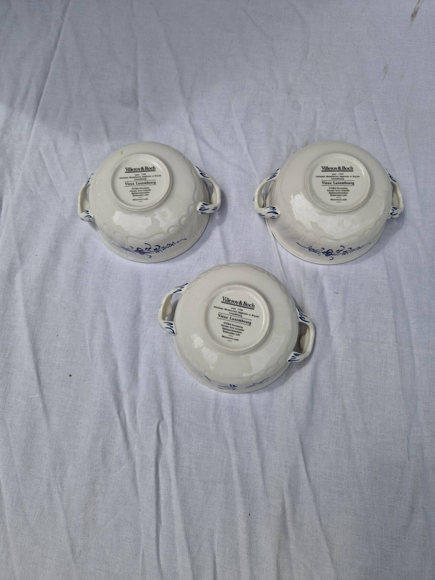 Set of 3 soup bowls villeroy and boch old luxembourg