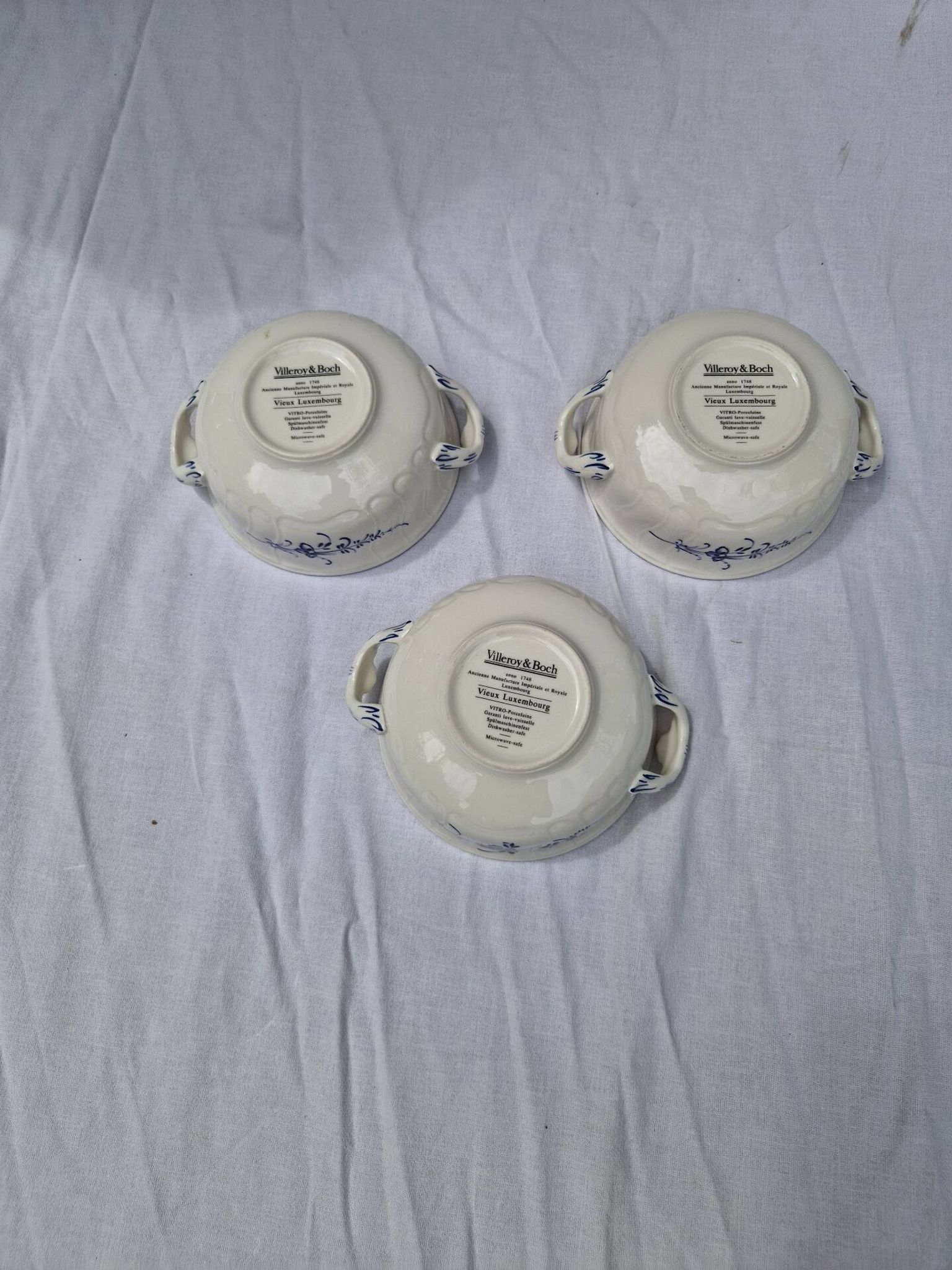 Set of 3 soup bowls villeroy and boch old luxembourg