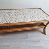 Large rattan coffee table