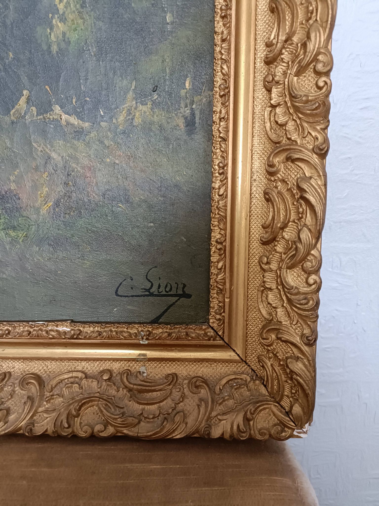 Oil on canvas by artist C. Lion