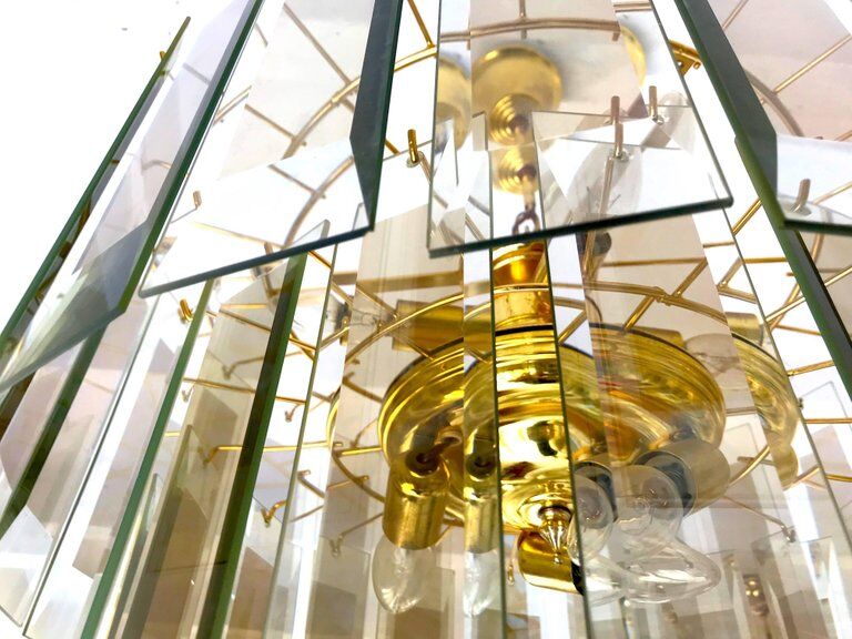 Chandelier frame Fontana Arte Murano 1970 Crystal