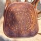 set of 3 curved wooden bistro chairs with patterns
