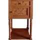 Nightstand in marked pine and marble, 37x81cm, 1940s, Art Deco, Gallé
