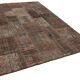 Tapis turc vintage noué à la main 204 cm x 299 cm tapis patchwork marron