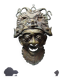 Vintage bronze African mask Bamoun, Cameroon