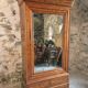Antique French Louis Philippe wardrobe / wardrobe – elm and oak, mirrored door, 19th century