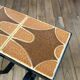 Magazine rack in ceramic and black, orange and brown iron from the 70s