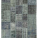 Handwoven turkish contemporary 205 cm x 302 cm grey patchwork carpet