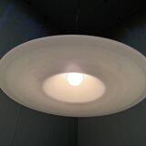 Large white glass hanging lamp by Vistosi, Italy