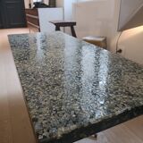 Coffee table in fractal stone, steel resin and inclusions Marie Claude de Fouquières 1970s