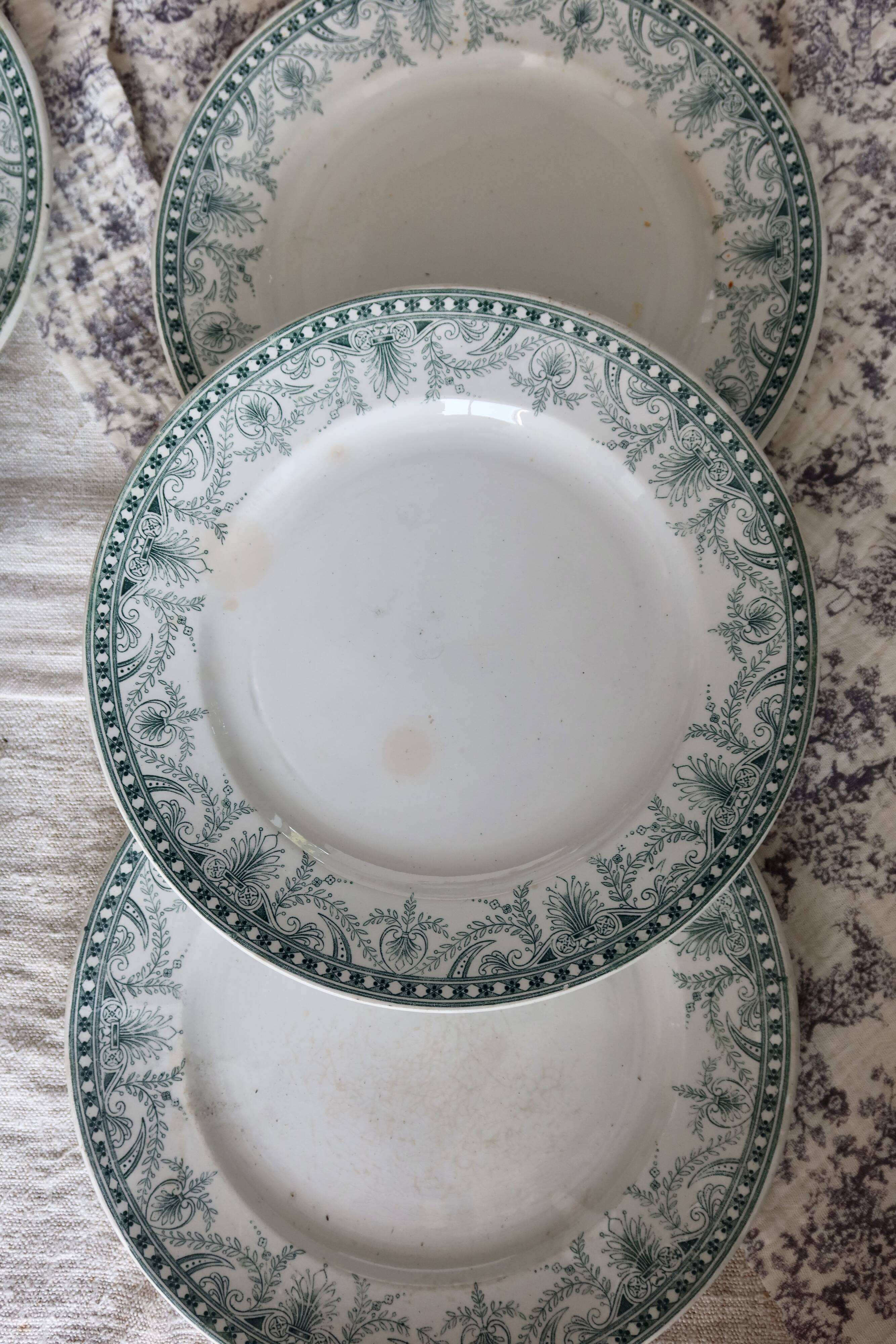 6 vintage dessert plates - Terre de fer - Moulin des Loups - Wi model