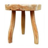 Brutalist wooden stool