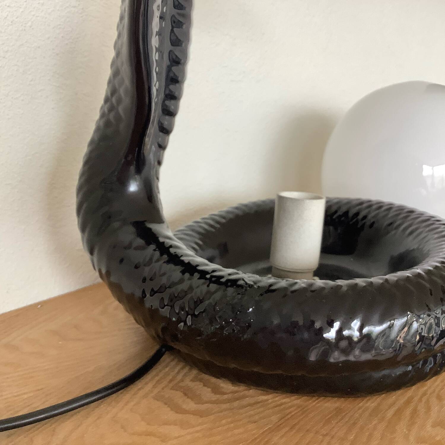 1970 cobra black ceramic lamp