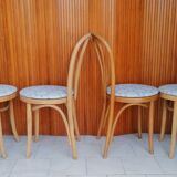 Suite of 4 chairs bistro curved wood