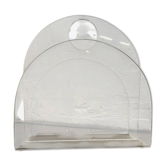 Porte-revues/journaux vintage en plexiglas transparent
