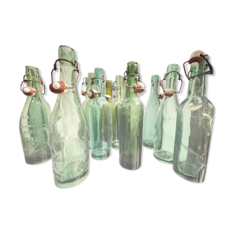 Set of 12 bottles beers 1930