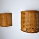 Pair of rattan wall lamps, France, 1960