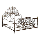 Double wrought iron bed, late 18th century