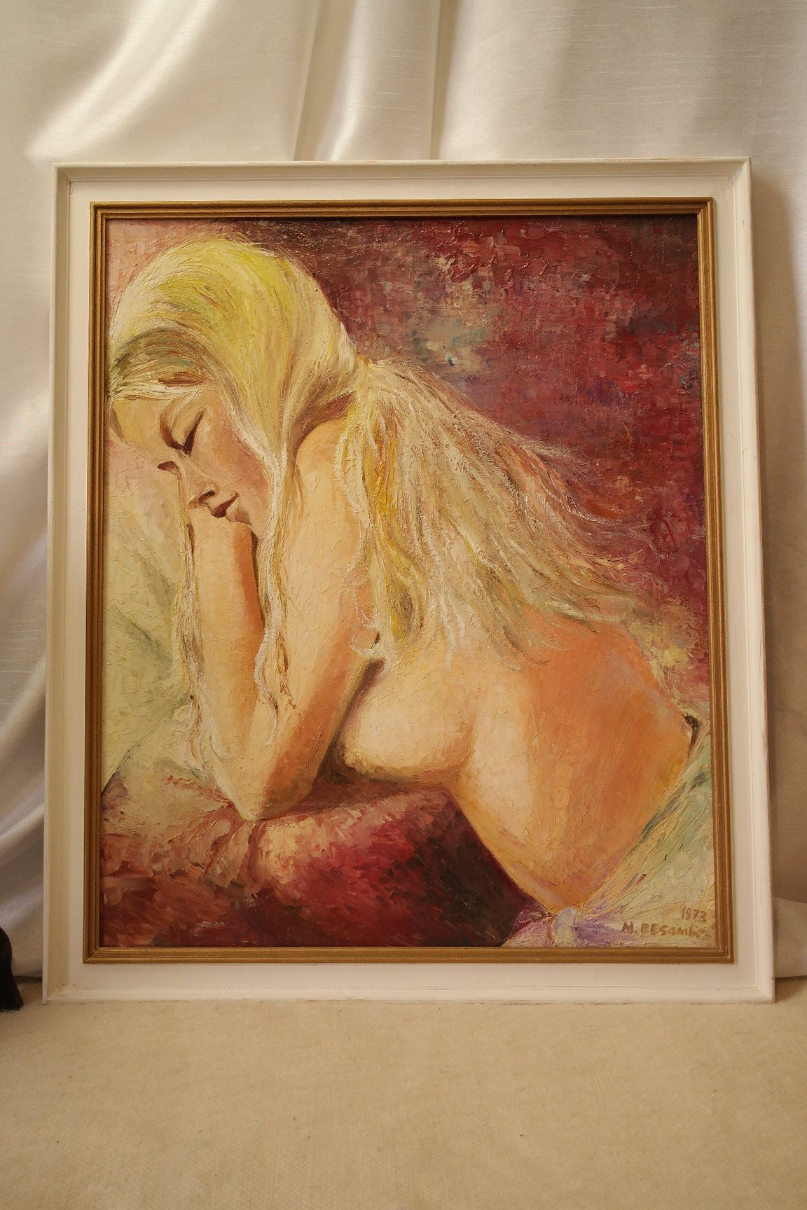 Portrait woman oil on canvas 1970