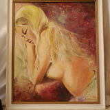 Portrait woman oil on canvas 1970
