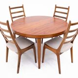 Set of chairs with a table, Danish design, 1960s.