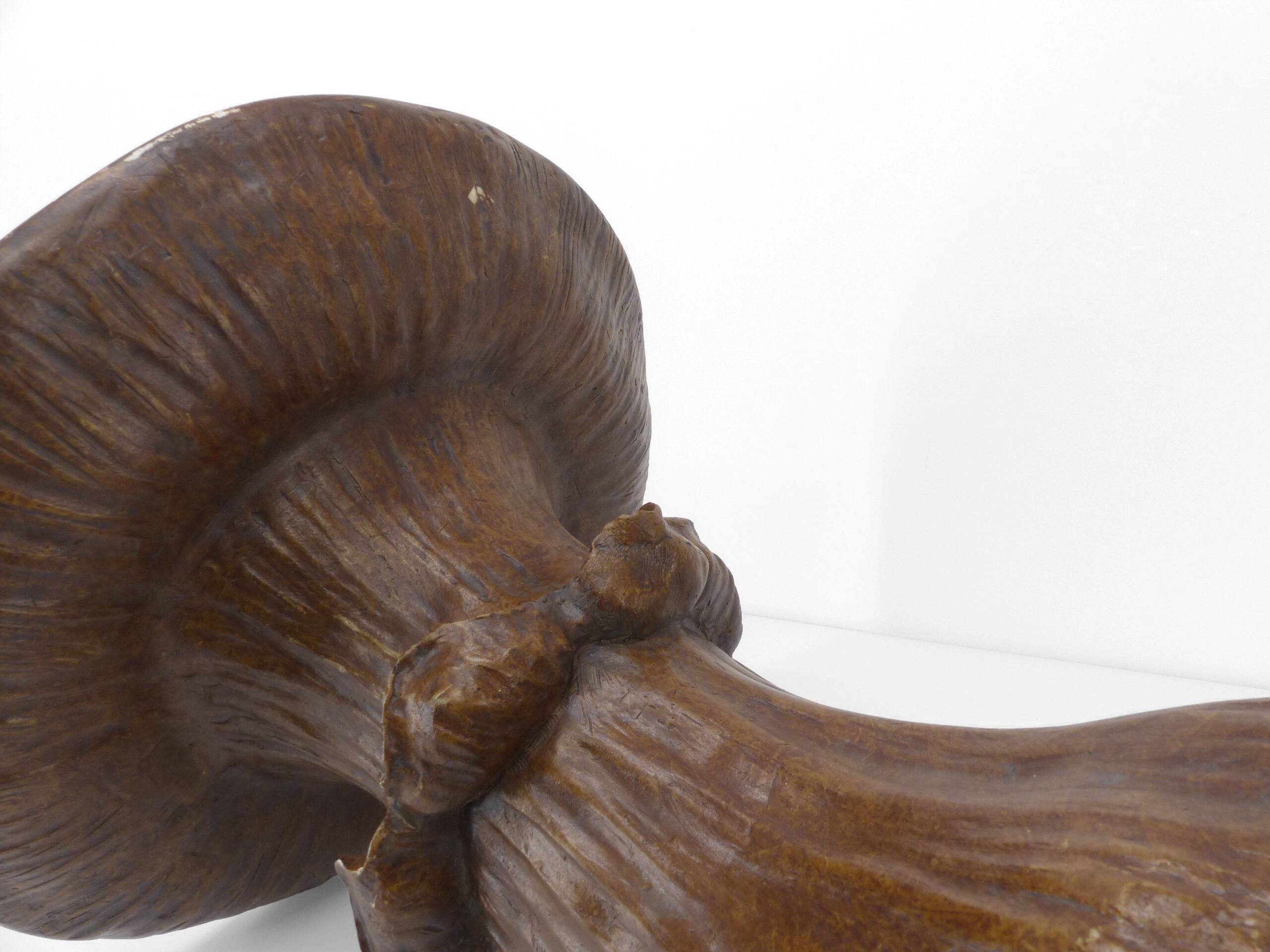 Vintage mushroom table in epoxy resin imitation wood