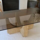 Large modernist coffee table smoked glass
