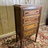 Louis XVI style molded and carved walnut chest of drawers