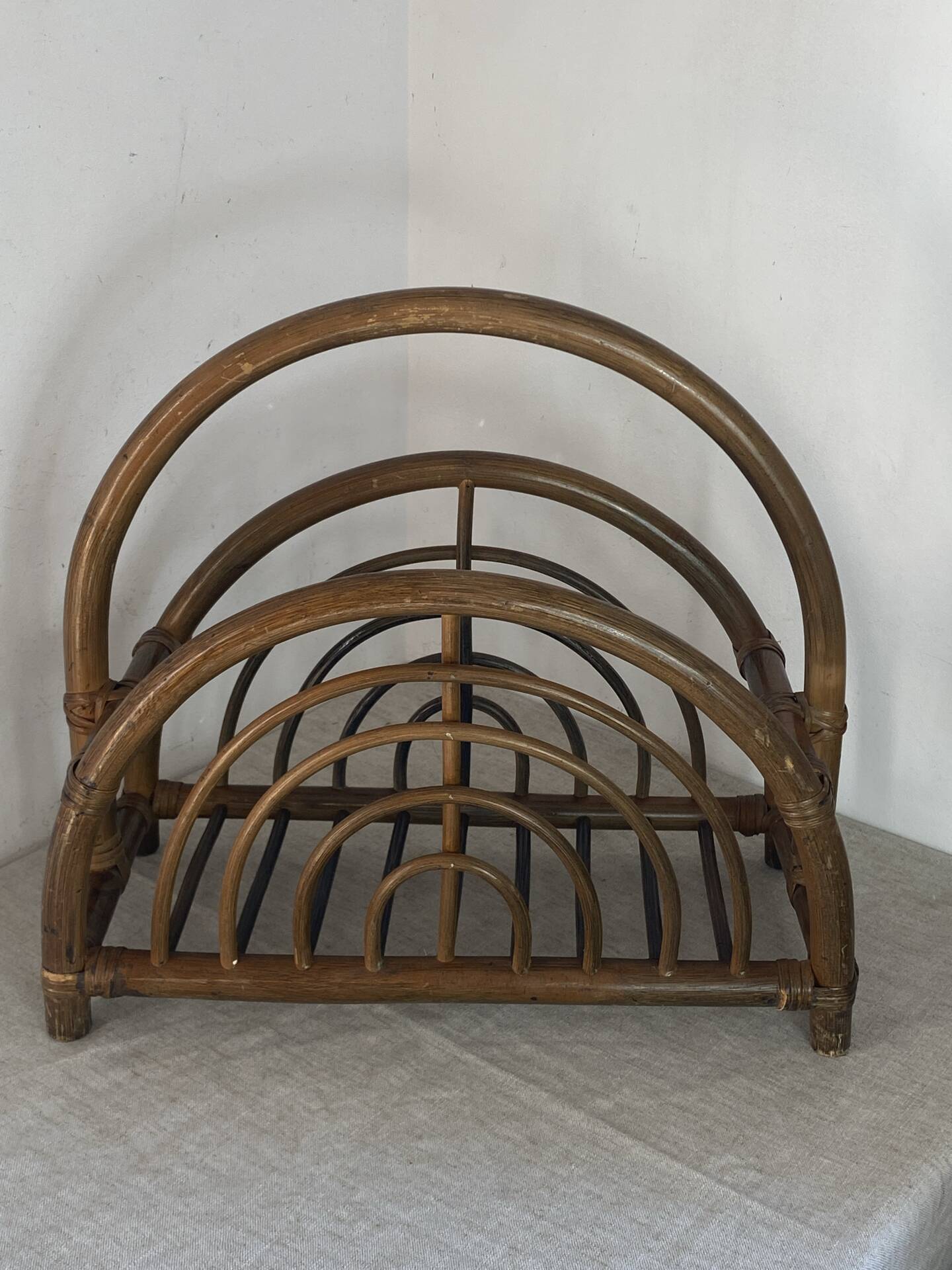 Bamboo and rattan magazine rack