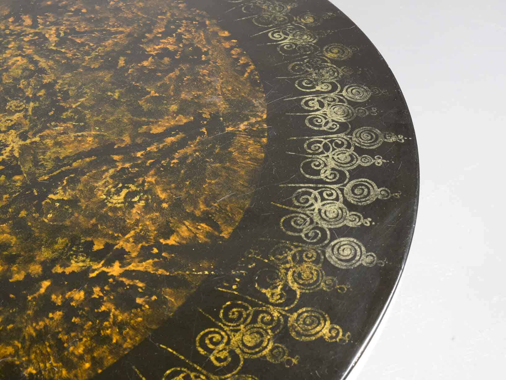 Handpainted Poul Cadovius Coffee Table Design by Susanne Fjeldsoe Mygge 70s