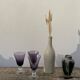 Trio of purple stemmed glasses Biot bubbled