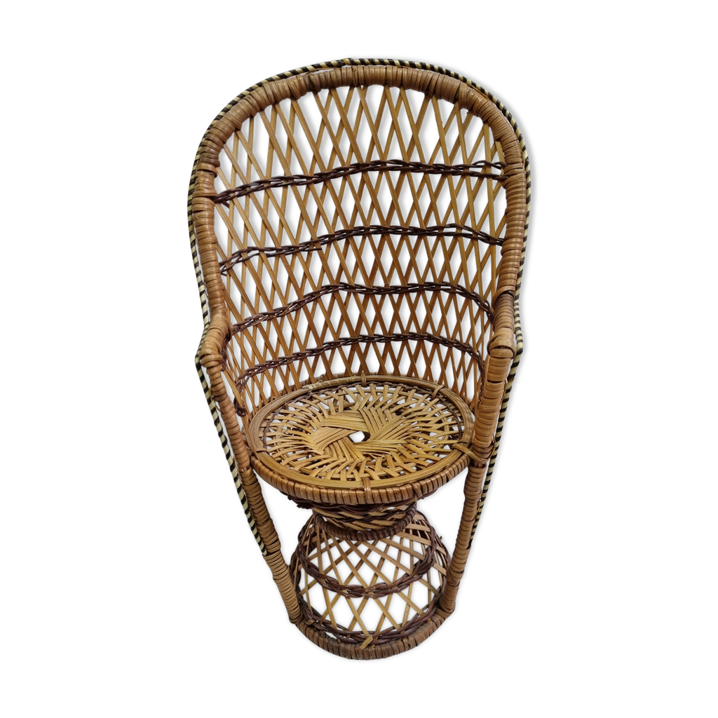 Fauteuil Emmanuelle en rotin de poupée 48 cm