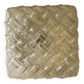 Wall light ceiling light square glass braid amber gold 1970 1980 seventies eighties