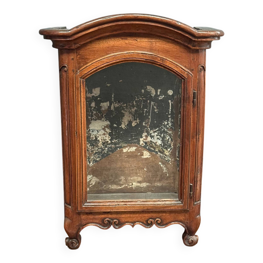 Petite vitrine en acajou XVIIIe Louis XV pieds bigorneaux | Selency