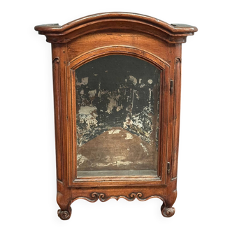 Petite vitrine en acajou XVIIIe Louis XV pieds bigorneaux