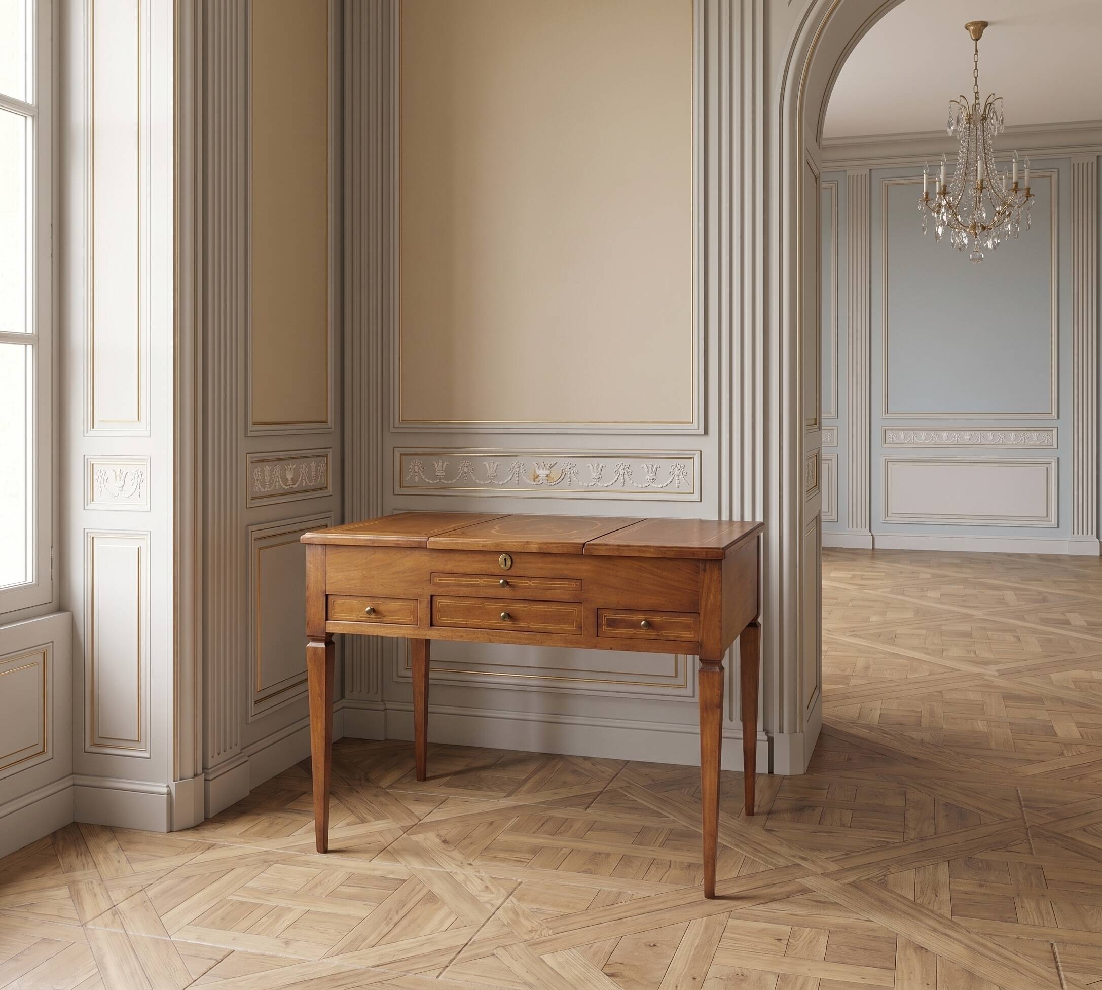 Coiffeuse Louis XVI noyer d'époque