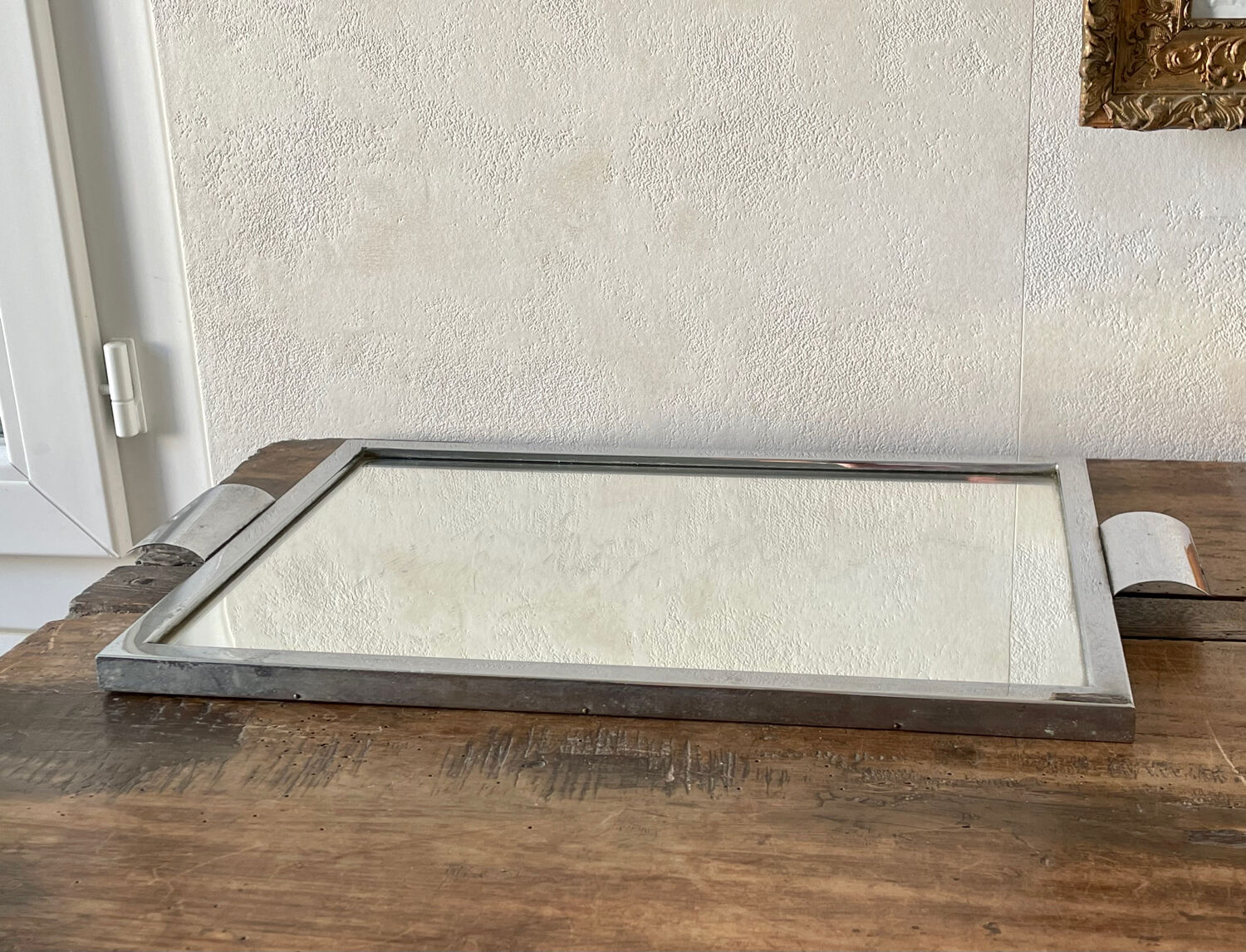 Large vintage vintage Art Deco period mirror tray, 1940