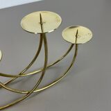 Sculptural solid brass candleholder by Harald Buchrucker Bauhaus, Germany, 1950s