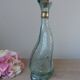 Vintage Italian glass fish bottle 75 cl, seaside decor 1970.