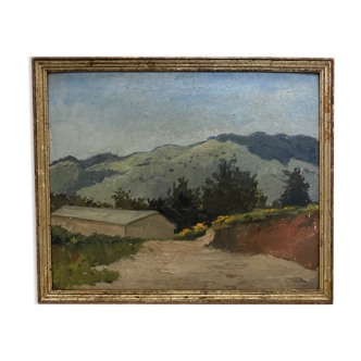 Oil on framed cardboard