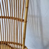 Large vintage rattan armchair