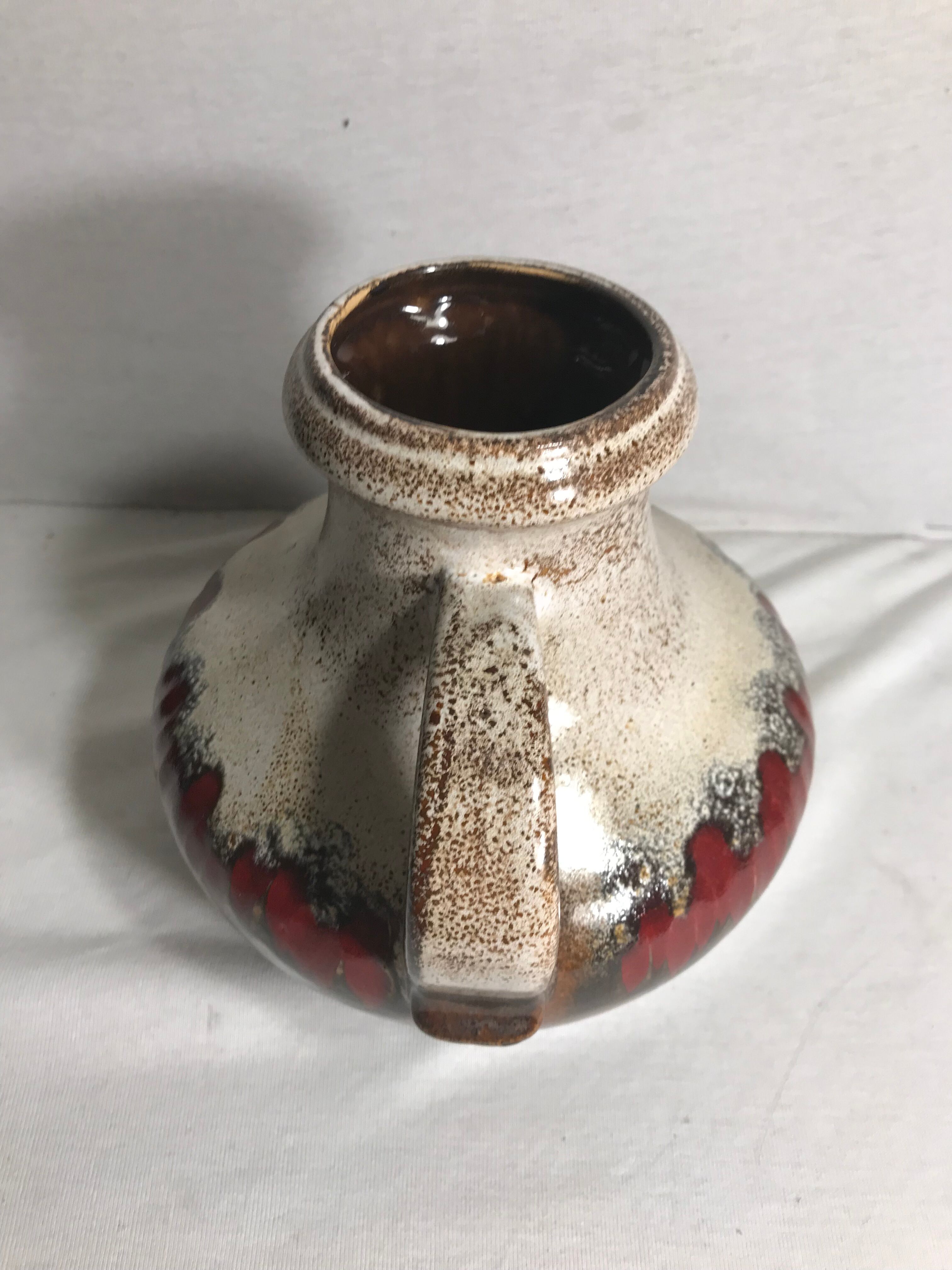 Old Scheurich glazed ceramic jug, 70's