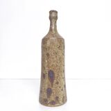 Bottle vase in sandstone pyrite floral decoration signed